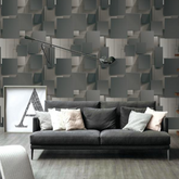 3D Square Suede Textured Wallpaper